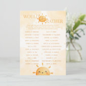 Sunshine wil liever Baby shower spelen Kaart (Staand voorkant)