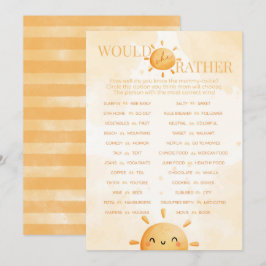 Sunshine wil liever Baby shower spelen Kaart
