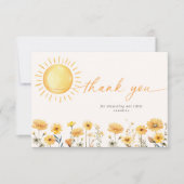 Sunshine Wildflower Baby shower bedankje Kaart (Voorkant)