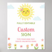 Sunshine Wildflower Party Verjaardag Custom POS Poster (Voorkant)