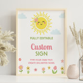 Sunshine Wildflower Party Verjaardag Custom POS Poster