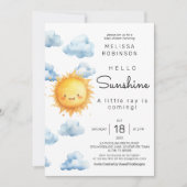 Sunshine Wolken Baby Jongen Douche Kaart (Voorkant)