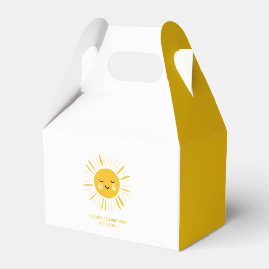 Sunshine wordt één verjaardagsfeestje bedankdoosjes (Voorkant Zijde)