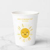 Sunshine wordt één verjaardagsfeestje papieren bekers (Achterkant)