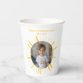 Sunshine wordt één verjaardagsfeestje papieren bekers (Achterkant)