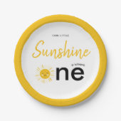 Sunshine wordt één verjaardagsfeestje papieren bordje (Voorkant)