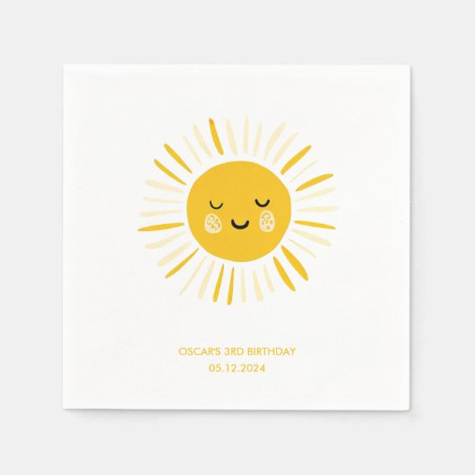 Sunshine wordt één verjaardagsfeestje servet (Voorkant)