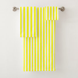 Sunshine Yellow and White Striped Bad Handdoek