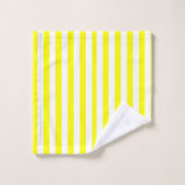 Sunshine Yellow and White Striped Bad Handdoek (Wasdoekje)