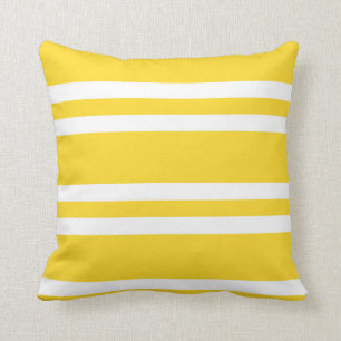 Sunshine Yellow and White Striped Kussen