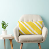 Sunshine Yellow and White Striped Kussen (Stoel)