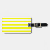 Sunshine Yellow and White Striped Print Bagagelabel (Voorkant horizontaal)