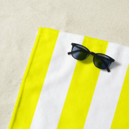 Sunshine Yellow and White Striped Print Strandlaken