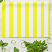 Sunshine Yellow and White Striped Print Theedoek (Gevouwen)