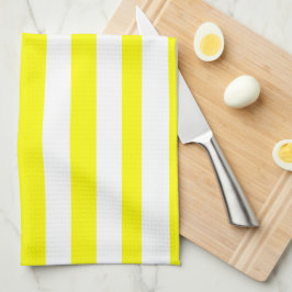 Sunshine Yellow and White Striped Print Theedoek