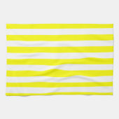 Sunshine Yellow and White Striped Print Theedoek (Horizontaal)