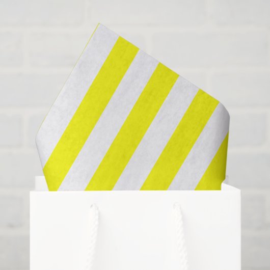 Sunshine Yellow and White Striped Print Tissuepapier (Cadeauzakje)