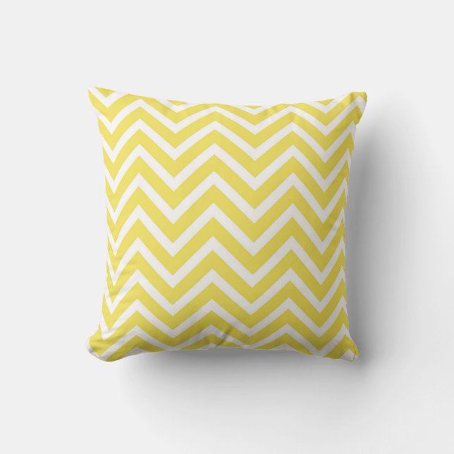 Sunshine Yellow Chevron Kussen (Voorkant)