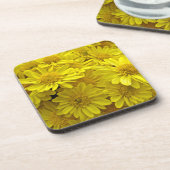 Sunshine Yellow Chrysanthema Bier Onderzetter (Linkerzijde)