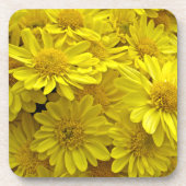 Sunshine Yellow Chrysanthema Bier Onderzetter (Voorkant)