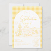Sunshine Yellow Cowgirl Afstudeerfeest Kaart (Voorkant)