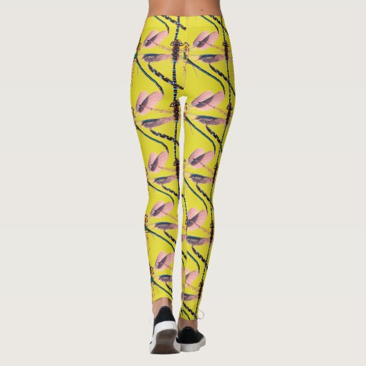 Sunshine Yellow DragonFly Leggings (Achterkant)