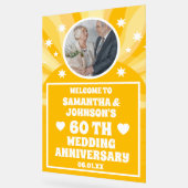 Sunshine Yellow Foto 60e bruiloft Jubileum Acryl Bord (Hoek)