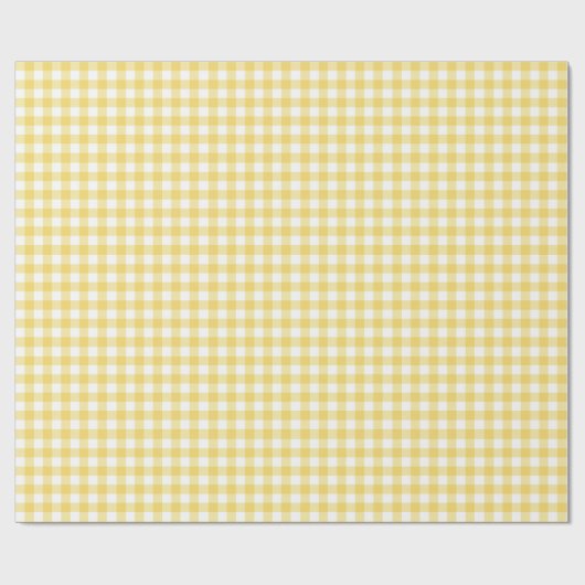 Sunshine Yellow Gingham Check Pattern Cadeaupapier (Vlak)