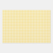 Sunshine Yellow Gingham Check Pattern Inpakpapier Vel (Voorkant 3)