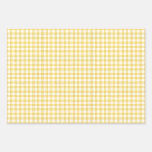 Sunshine Yellow Gingham Check Pattern Inpakpapier Vel (Voorkant 2)