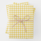 Sunshine Yellow Gingham Check Pattern Inpakpapier Vel (In situ)
