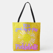 Sunshine Yellow Goede dag om Pickleball te spelen Tote Bag (Voorkant)