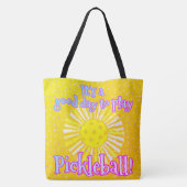 Sunshine Yellow Goede dag om Pickleball te spelen Tote Bag (Achterkant)