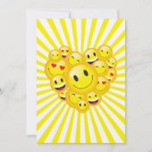 Sunshine Yellow Happy Smile Faces Rave Party Kaart (Voorkant)