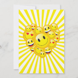 Sunshine Yellow Happy Smile Faces Rave Party Kaart