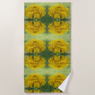 Sunshine Yellow Marigolds Floral Beach Towel Strandlaken