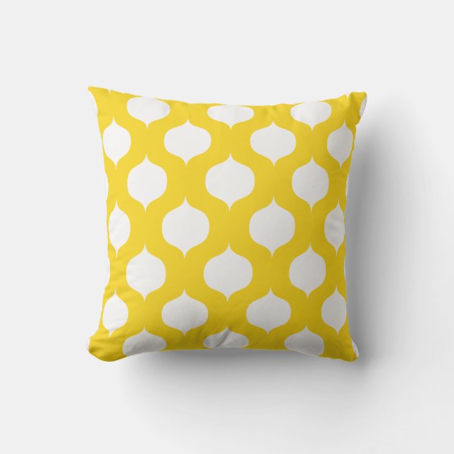 Sunshine Yellow Moroccan Pattern OutdoorKussens Buitenkussen (Voorkant)
