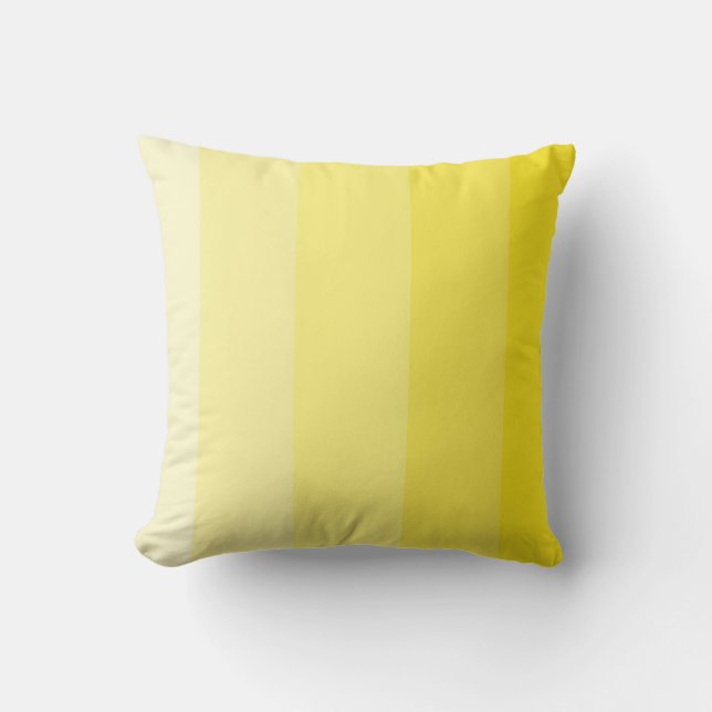 Sunshine Yellow Ombre Stripe Kussen (Voorkant)