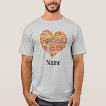 Sunshine Yellow Oranje Mandala Heart Gepersonalise
