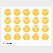 Sunshine Yellow Pensioen Party Favor Dank u Ronde Sticker (Vel)
