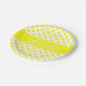 Sunshine Yellow Polka Dots on White Personalized Papieren Bordje (Gekanteld)