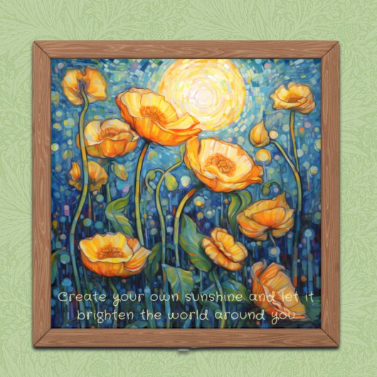 Sunshine Yellow Poppies Print Foto Afdruk