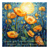 Sunshine Yellow Poppies Print Foto Afdruk (Voorkant)