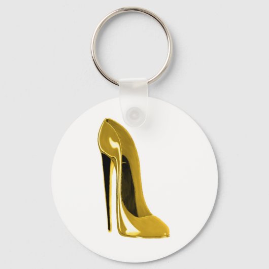 Sunshine Yellow Stiletto Shoe Sleutelhanger (Voorkant)