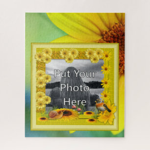 Sunshine Yellow Sunflower Foto Lijst Legpuzzel