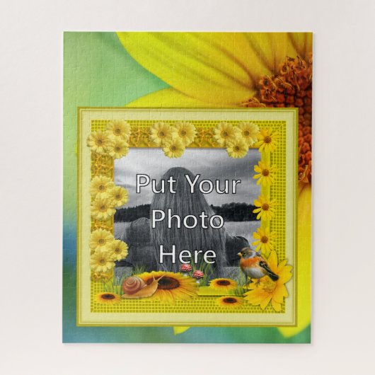 Sunshine Yellow Sunflower Foto Lijst Legpuzzel (Verticaal)