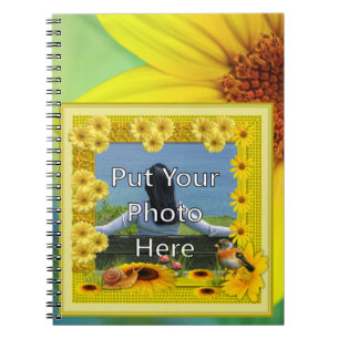Sunshine Yellow Sunflower Foto Lijst Notitieboek