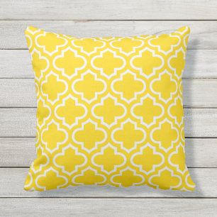 Sunshine Yellow Trellis Pattern Kussens