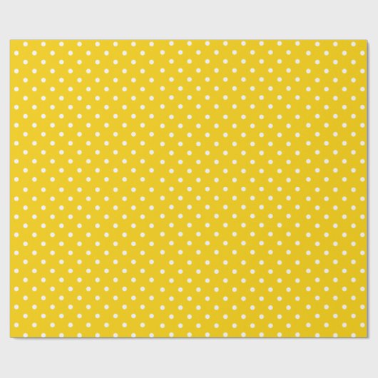 Sunshine Yellow | Wappapier met witte poka-dot Cadeaupapier (Vlak)