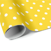Sunshine Yellow | Wappapier met witte poka-dot Cadeaupapier (Rol Hoek)